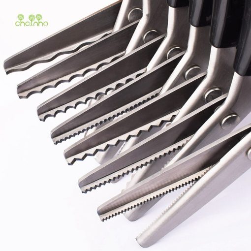 Chainho Tailor Scissors With Round Triangletooth Sewing Scissor With Zigzag Shape For Diy Sewing Shears For